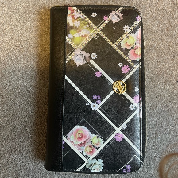 Bling and flowers long wallet - Picture 1 of 5